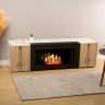 Тумба под ТВ с биокамином SteelHeat IMOLA 140 см (корпус белый / фасады дуб Вотан) фото 2