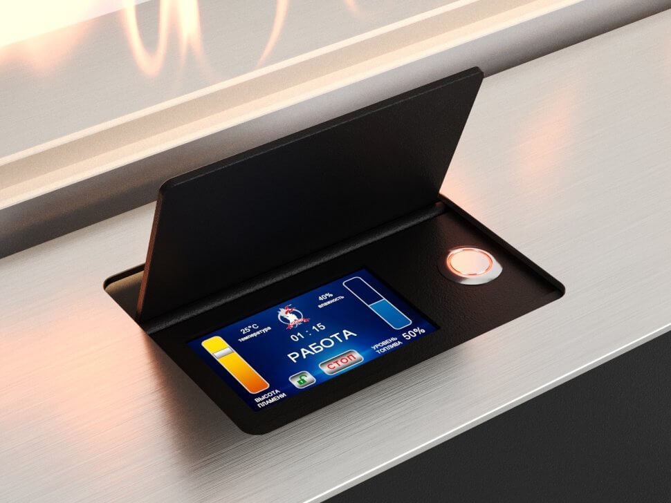 Автоматический биокамин Lux Fire Smart Flame 1000 RC INOX