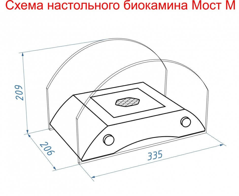 Биокамин настольный Lux Fire Графский мост М (бронза)